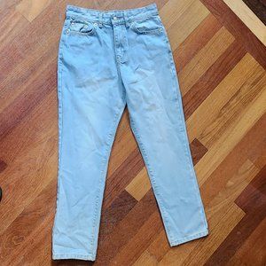 Nasty Gal Super Pale Wash Daya Straight Stretch Leg Jeans Size Petite 2